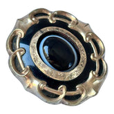 Antique Victorian Bulls Eye Agate Pinchbeck Mourning Brooch