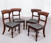 4 Victorian Mahogany Dining Chairs, Completely Original