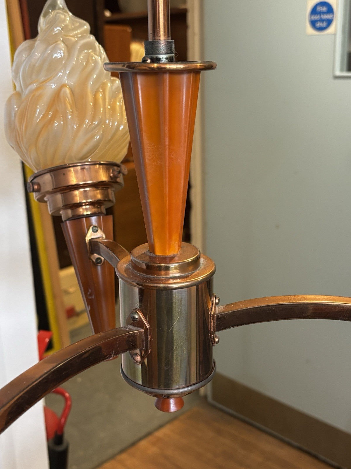 Art Deco Torch Chandelier