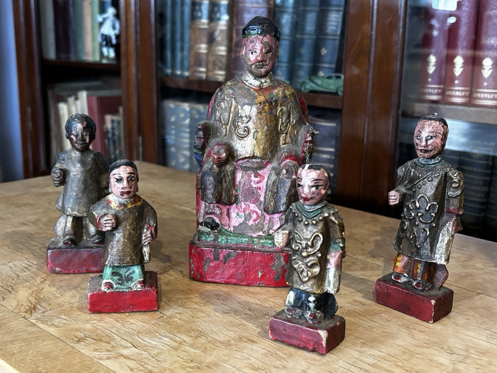 Antique Collection Of Chinese Wooden Figures