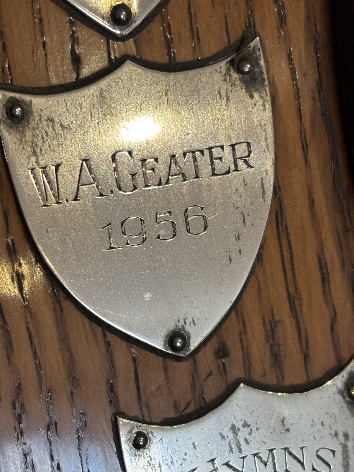 1940-61 Original PCC Darts League Championship Challenge Shield, Silver On Oak.