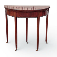 Antique Mahogany Games /  Console Table With Fold Over Lid And Compartment