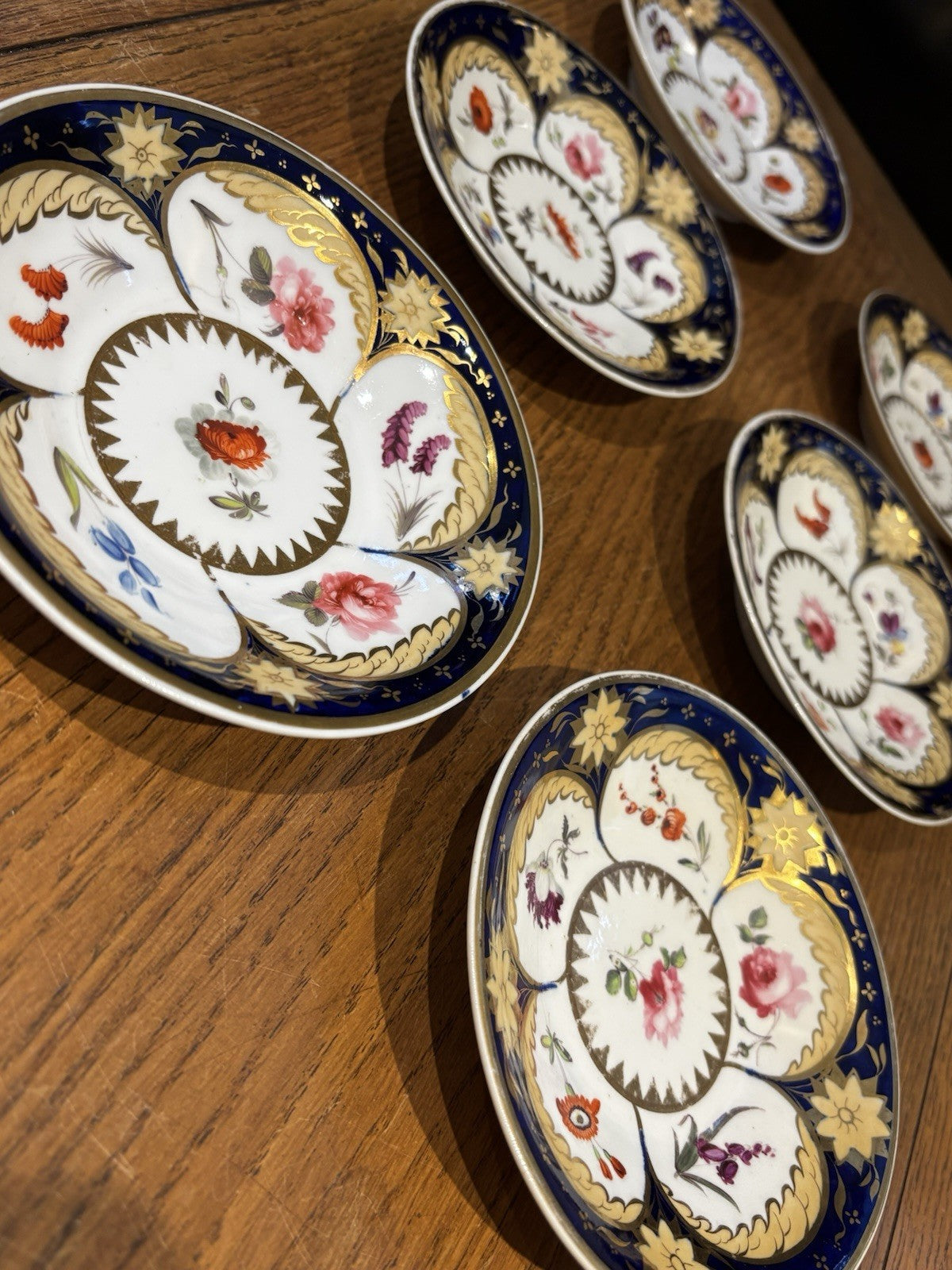 6 Antique Rare Machin Highly Decorated Gilt Painted Plates