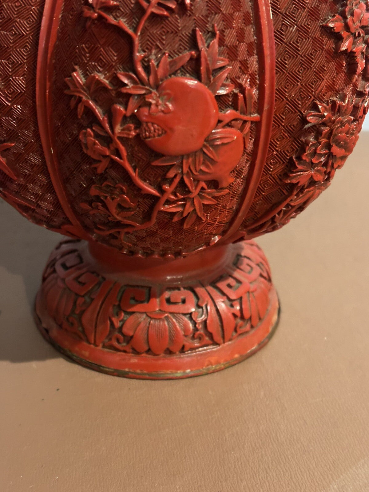 Antique Large Cinnabar Vase