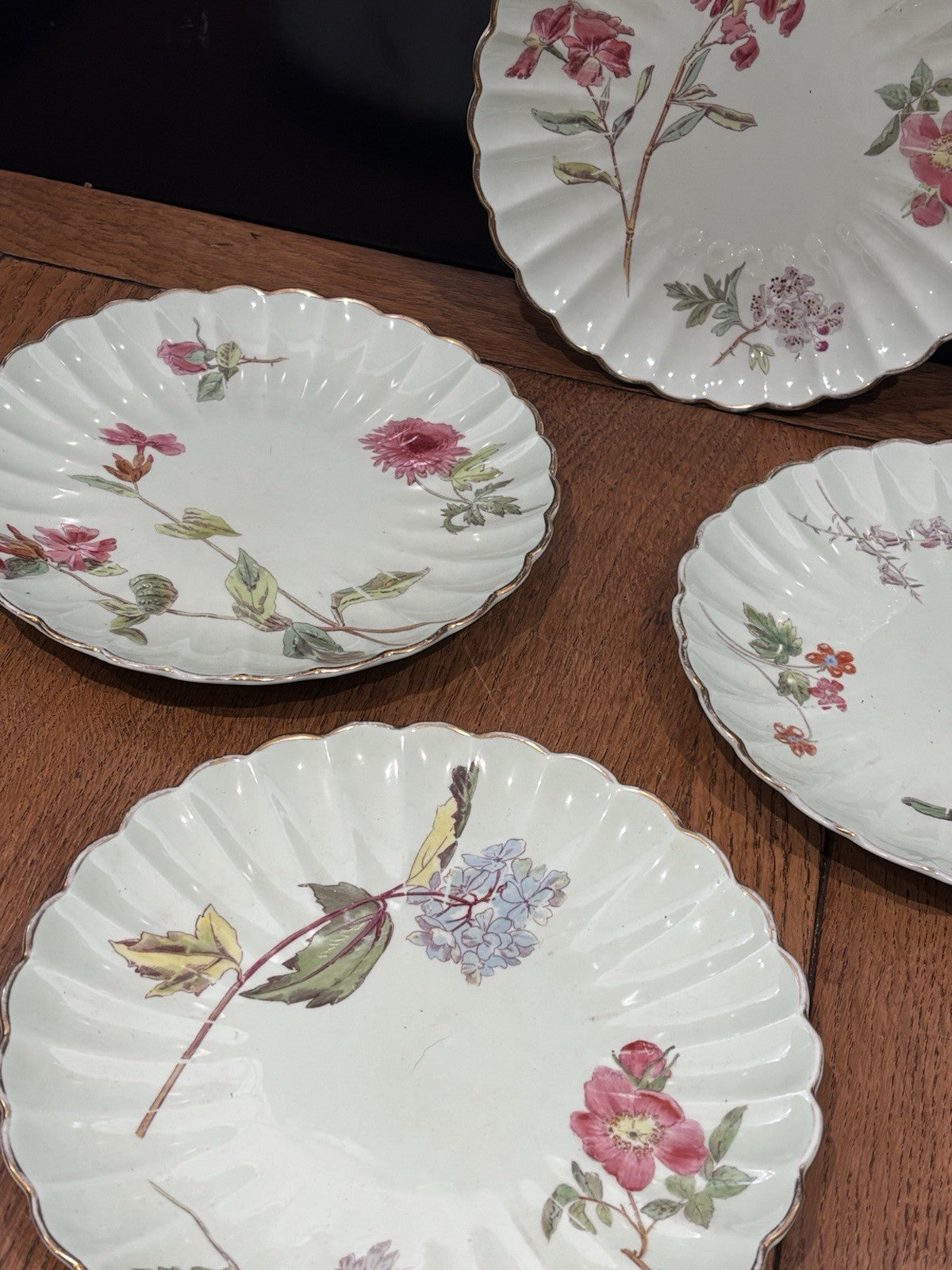 Antique Botanical Plates, Set Of 8