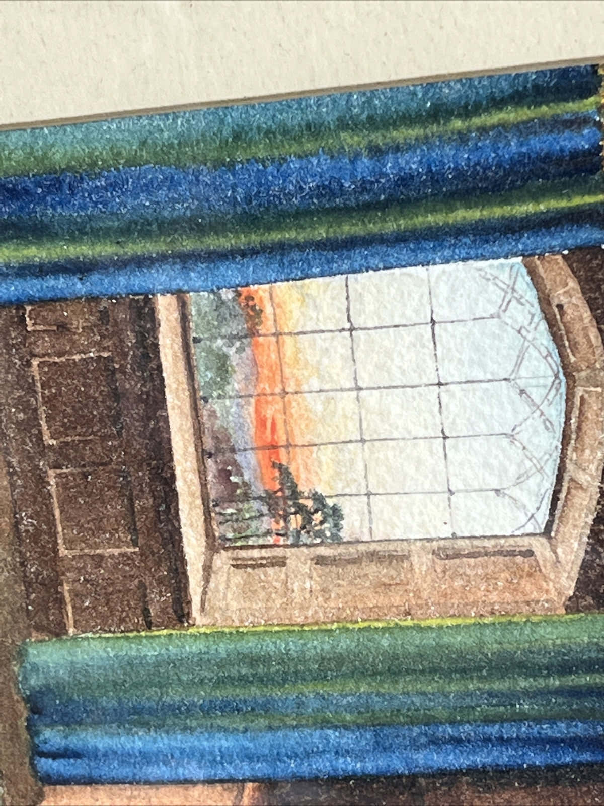 Architectural Watercolour Of A Grand Hall, Signed, M Bateman  & Dated.