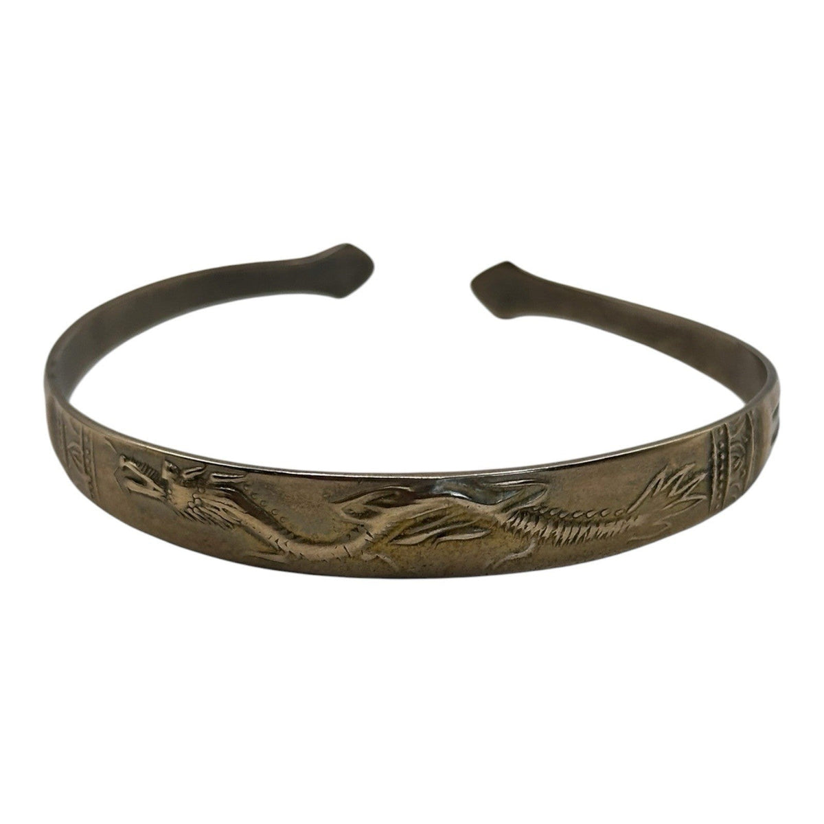 Antique Chinese Brass Flying Dragon Bangle