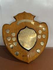 1940-61 Original PCC Darts League Championship Challenge Shield, Silver On Oak.