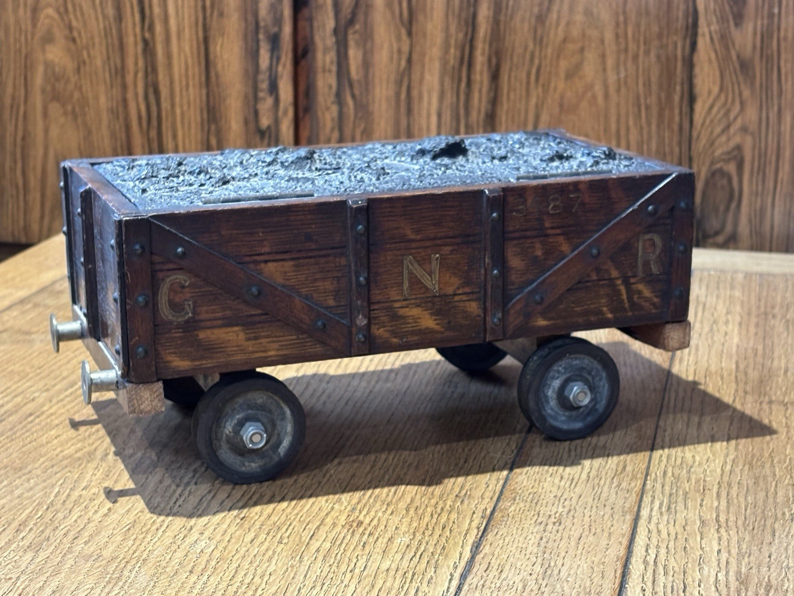 Antique Novelty Railway Coal Truck Trinket Box, Desk Box, Jewellery Box