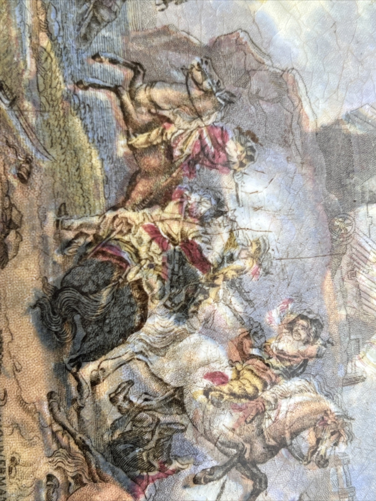Battle Scene Porcelain Box Decoration Of A Painting after Philips Wouwerman