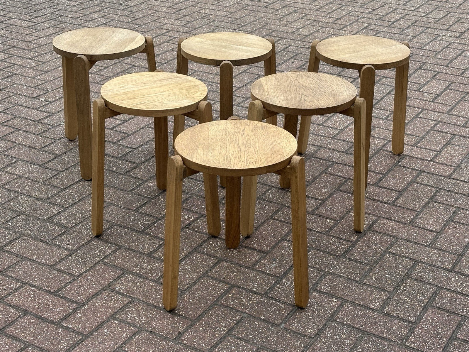 6 Oak Skagerak Nomad Designer Stacking Stools