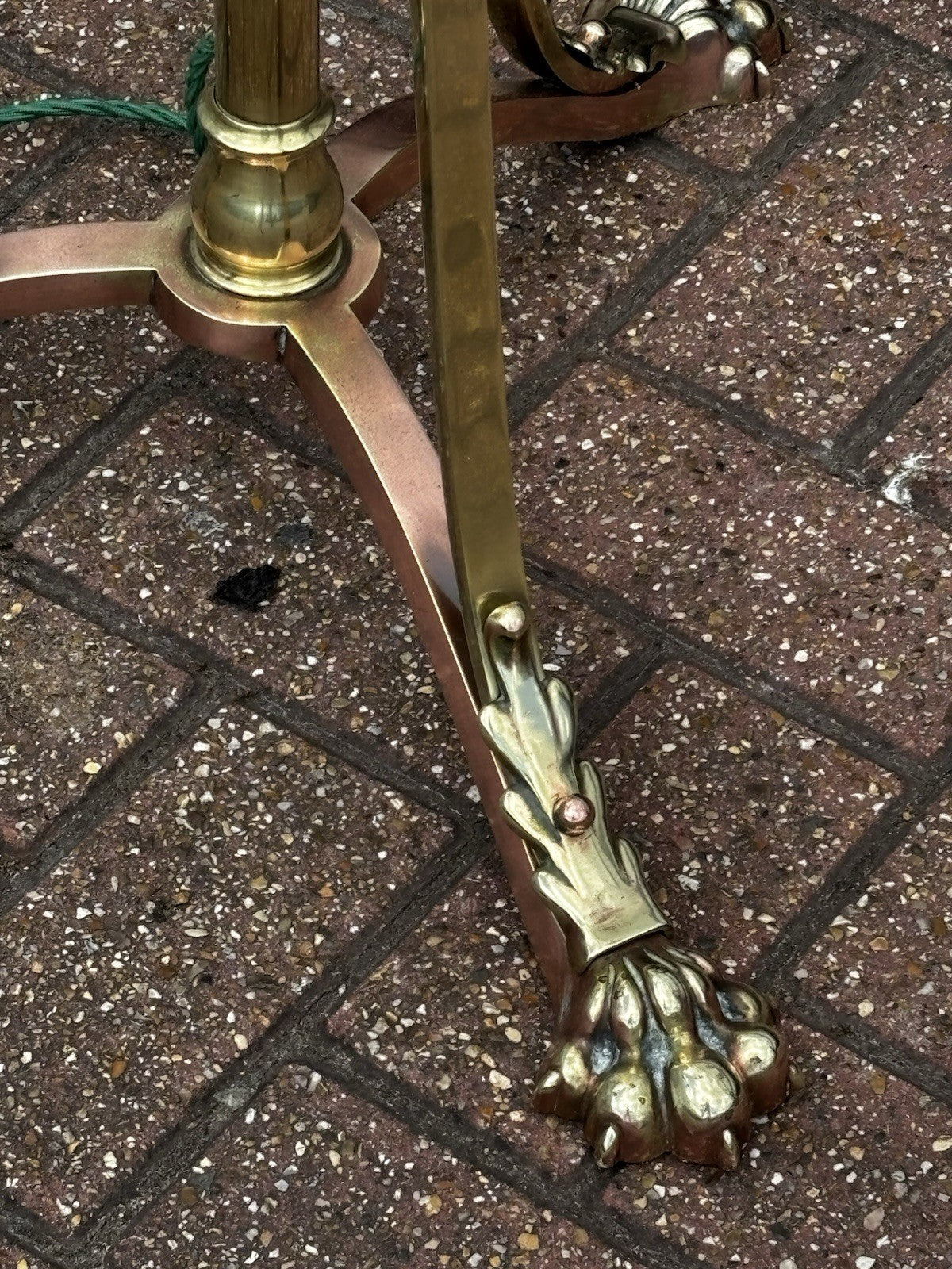Art Noveau Brass & Copper Height Adjustable Electric Converted Oil Lamp- Superb