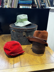 Art Deco Collection Of Hats And Millinery Hat Stand, & With Old Hat Box