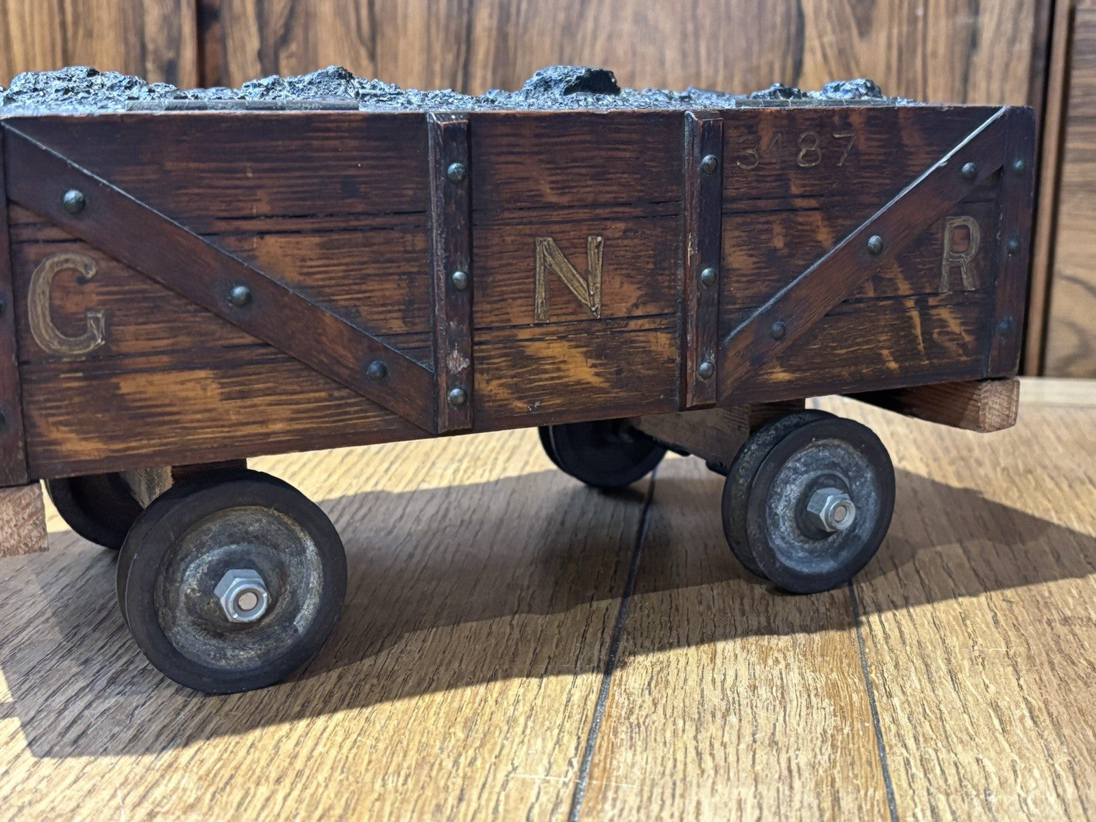 Antique Novelty Railway Coal Truck Trinket Box, Desk Box, Jewellery Box