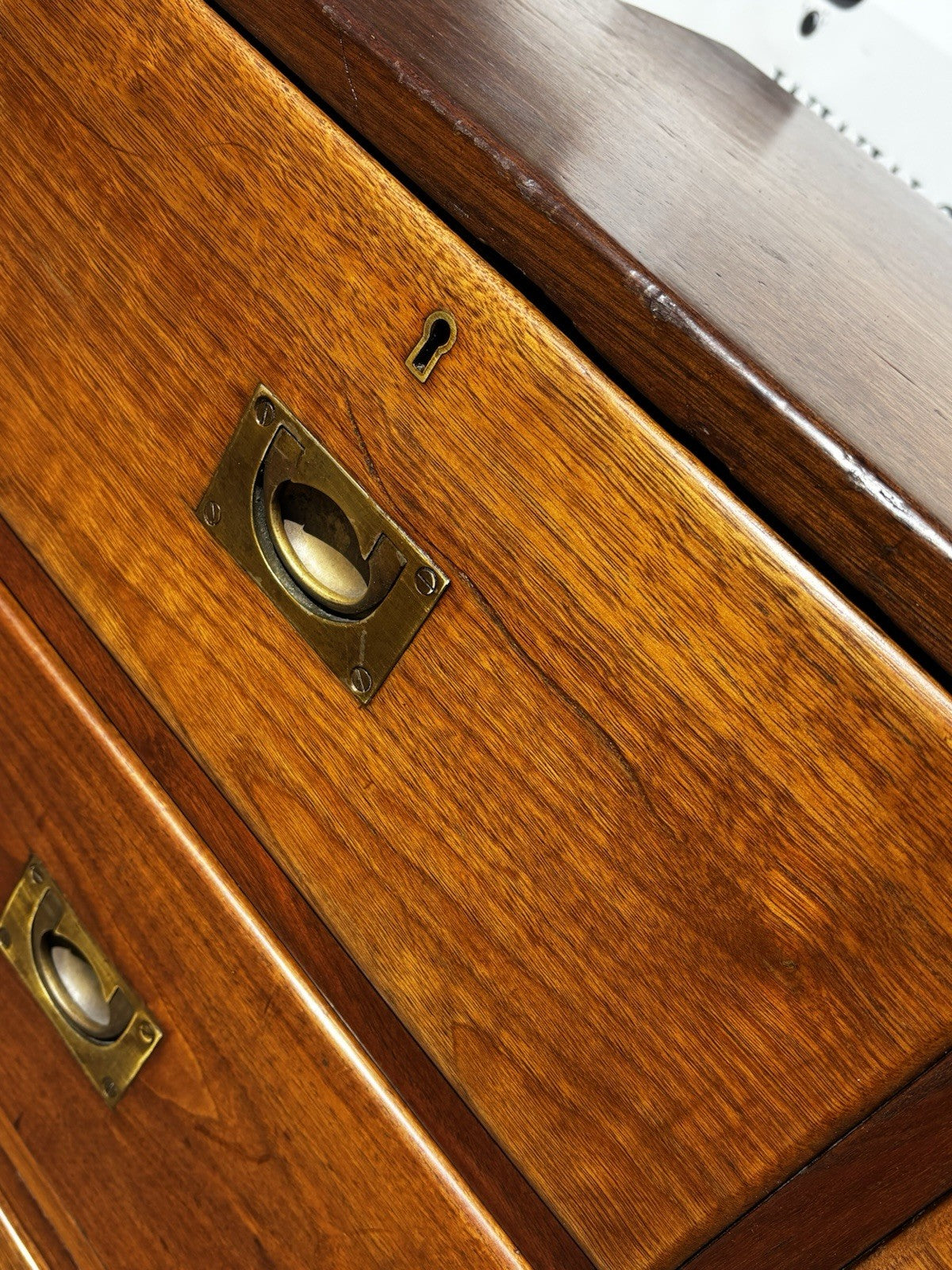 Antique Campaign Chest, Military Chest. Splits In 2 Pieces. Very Good Quality
