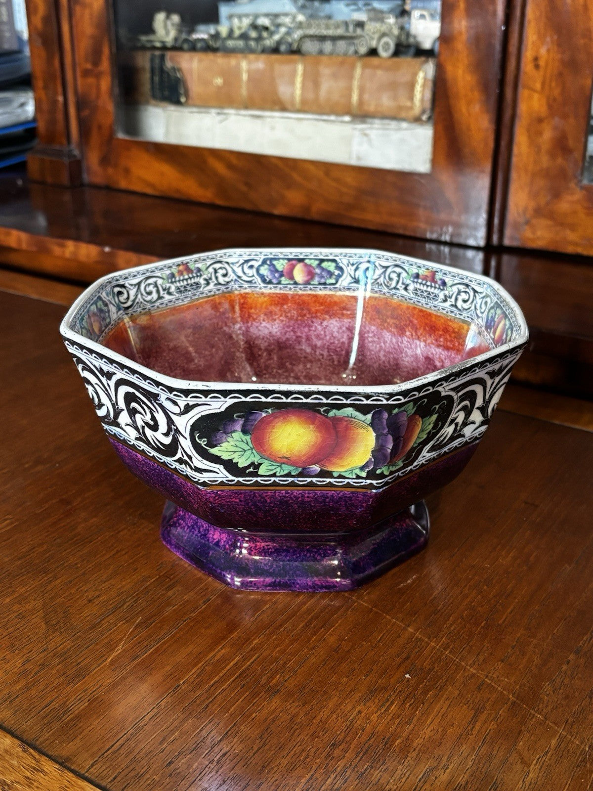 Art Deco Lustre Ware Fruit Bowl Decorated With Fruit
