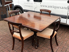 Antique Mahogany Dining Table & 4 Chairs
