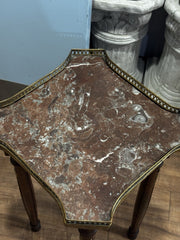 Antique French Marble Top And Decorated With Ormolu Mounts Side Table.