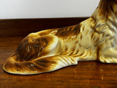 Antique Royal Dux porcelain borzoi dog. Large In Size.