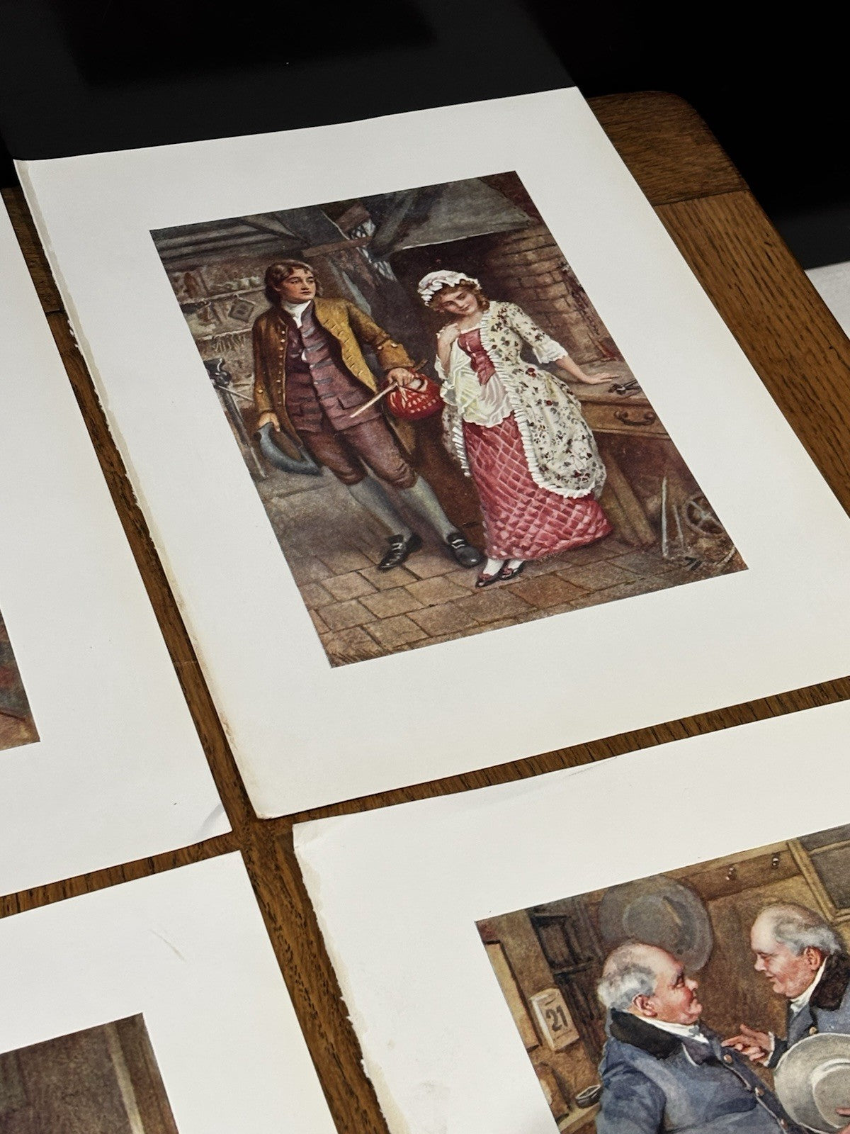 16 Antique Coloured Prints Of Charles Dickens Characters