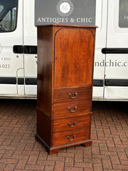 Antique Mahogany Housekeepers Cabinet / Small Linen Press.
