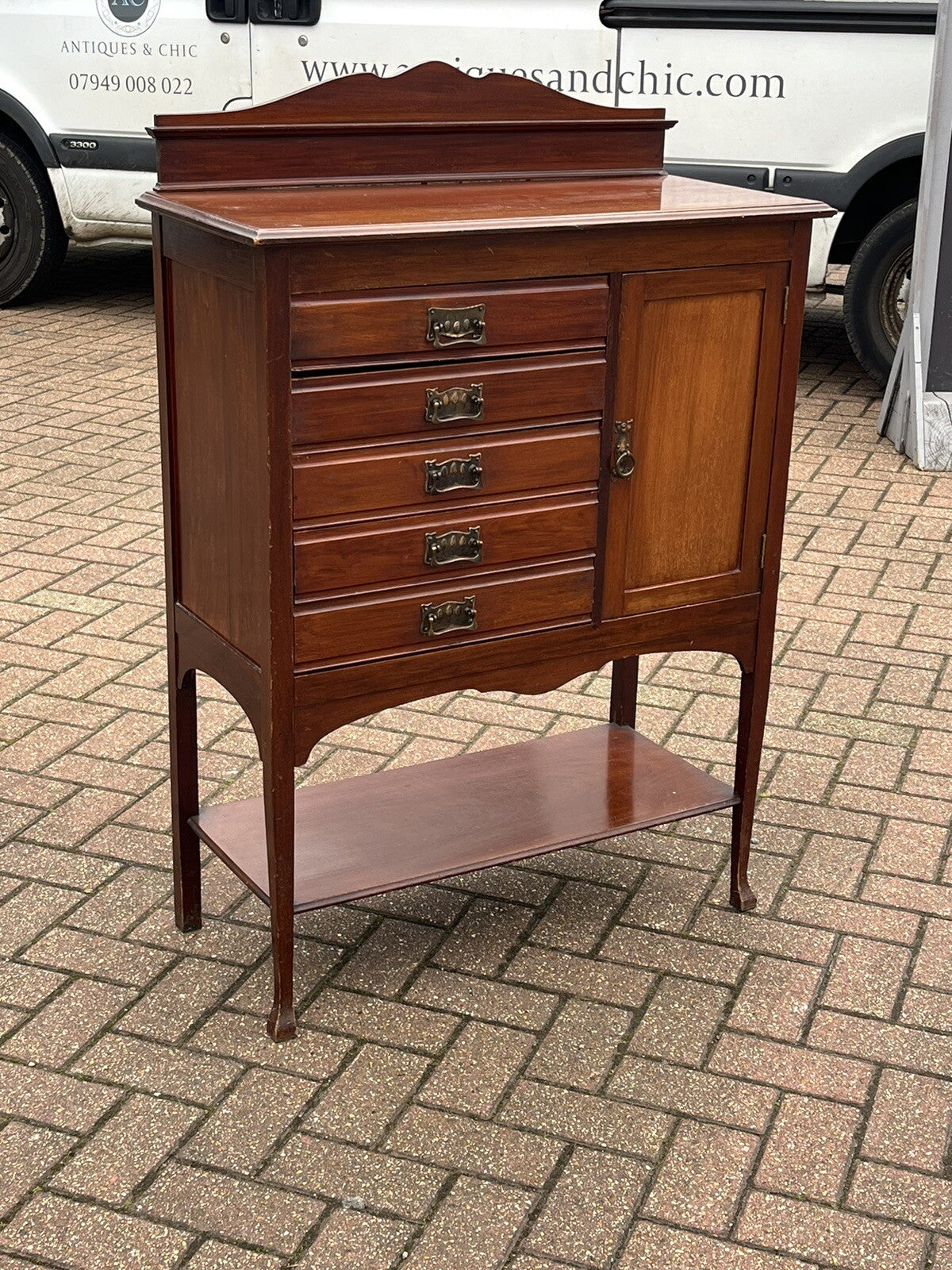 Arts & Crafts Filing Cabinet. Collectors Cabinet. With Drawers & Cupboard.