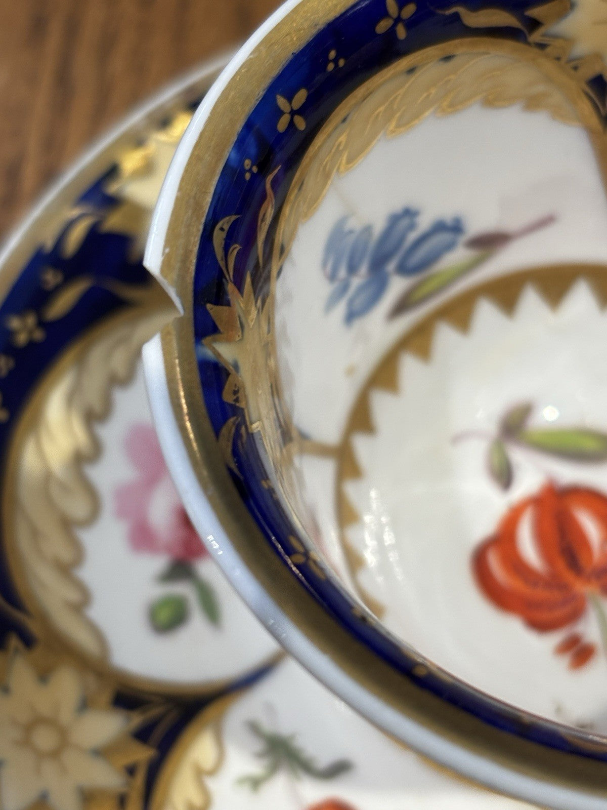 6 Antique Rare Machin  Highly Decorated Gilt Painted Cup & Saucers