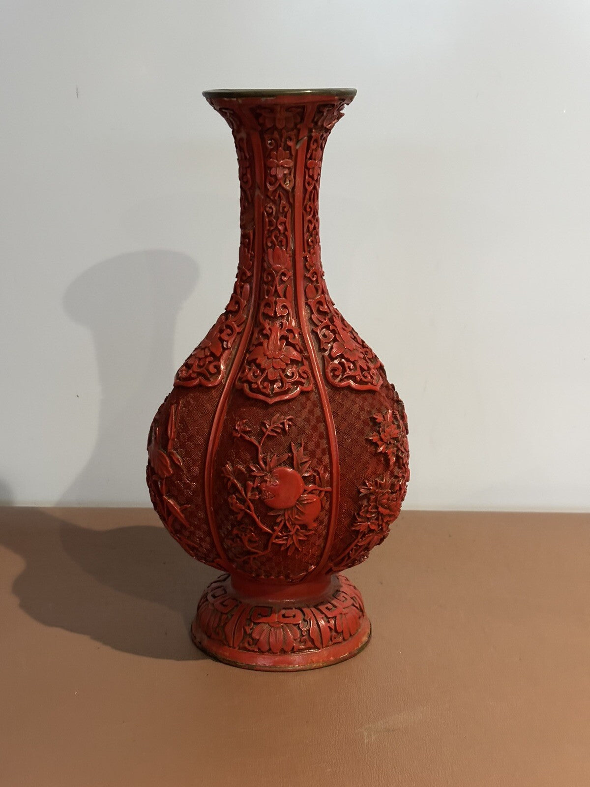 Antique Large Cinnabar Vase