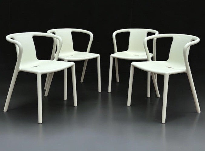 4 White Air Armchair Designer Chairs By Magis, Designed By Jasper Morrison
