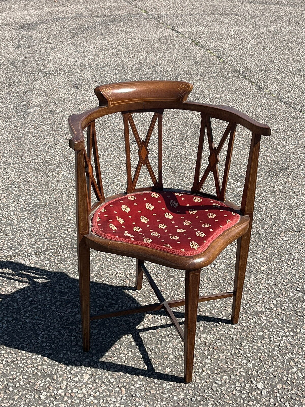 Antique Inlaid Mahogany Armchair