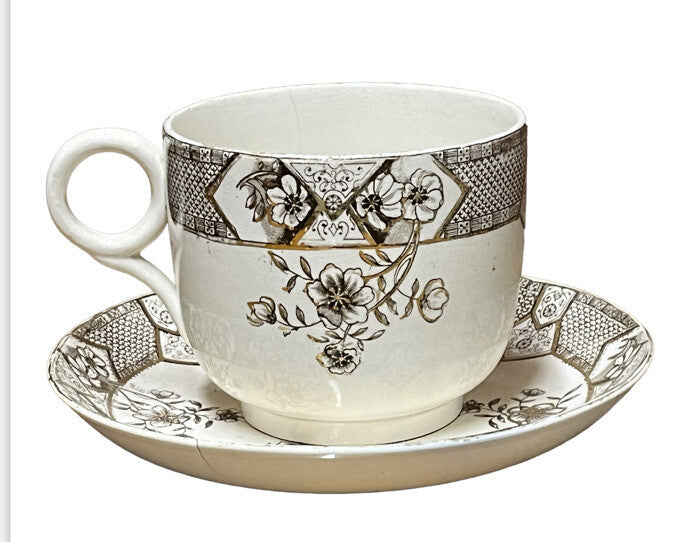 Antique Oversized Cup & Saucer