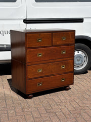 Antique Campaign Chest, Military Chest. Splits In 2 Pieces. Very Good Quality
