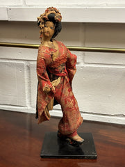 Antique Geisha Doll In Traditional Clothes