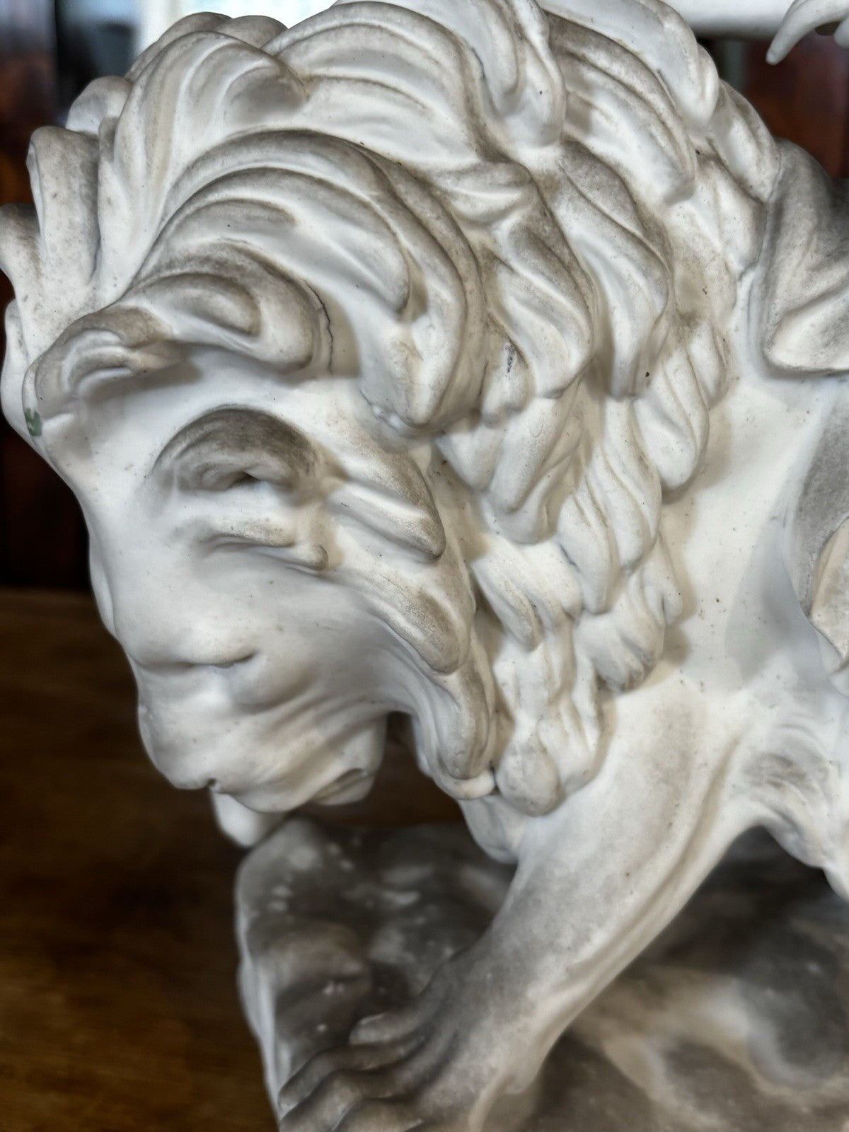 19th-century Parian porcelain figure titled "Una and the Lion Stamped John Bell