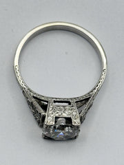 Antique Deco 18ct White Gold 1 3/4 Carat Diamond Ring