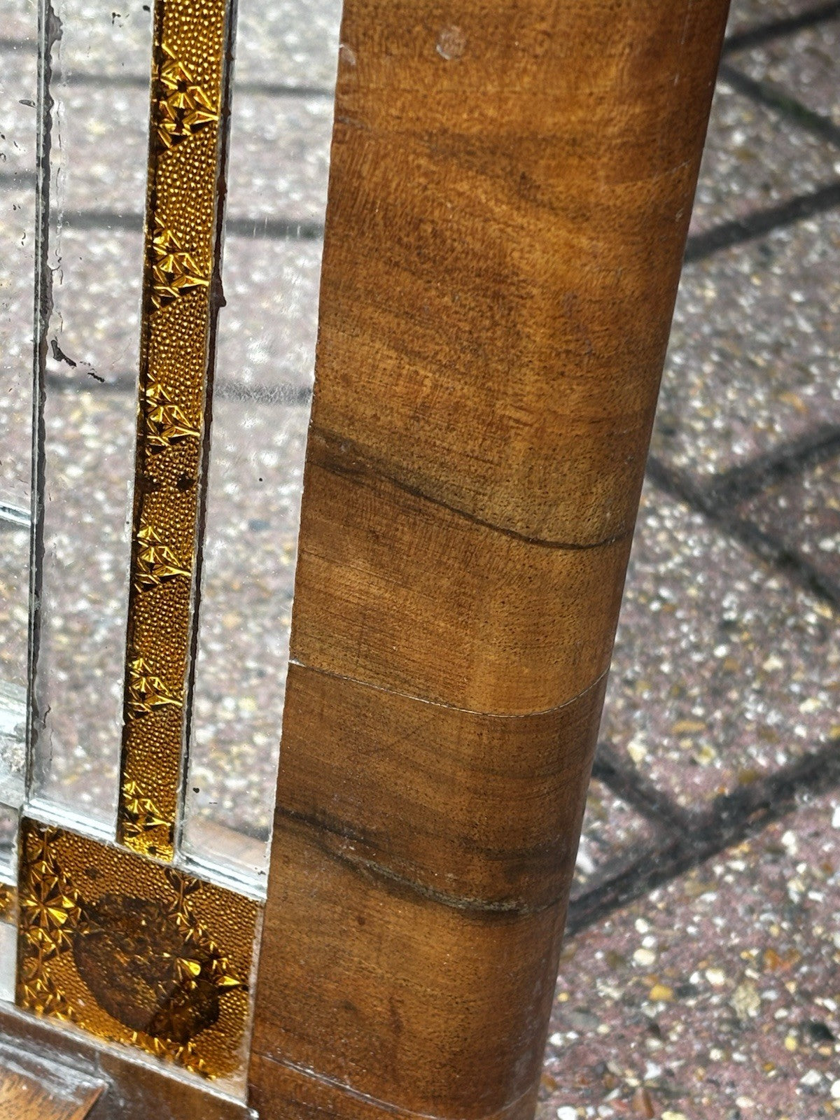 Art Deco Walnut And Glass Fire Screen