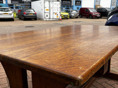 Arts & Crafts Light Oak Dining Table & 8 Chairs. Superb Quality.