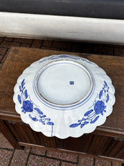 Antique Japanese Imari Blue And White Hand Painted Charger Plate