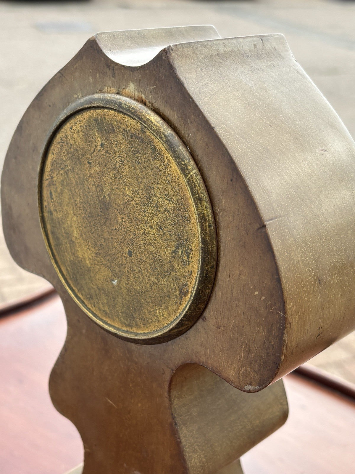 Art Nouveau Inlaid Mahogany Clock. Ticking Away Nicely, Comes With A Key.