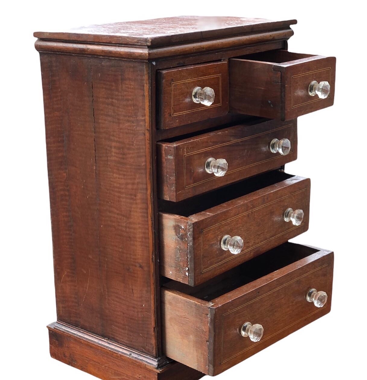 Antique Inlaid Table Top Jewellery/ Trinket Or Collectors Drawers.