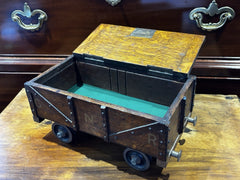 Antique Novelty Railway Coal Truck Trinket Box, Desk Box, Jewellery Box