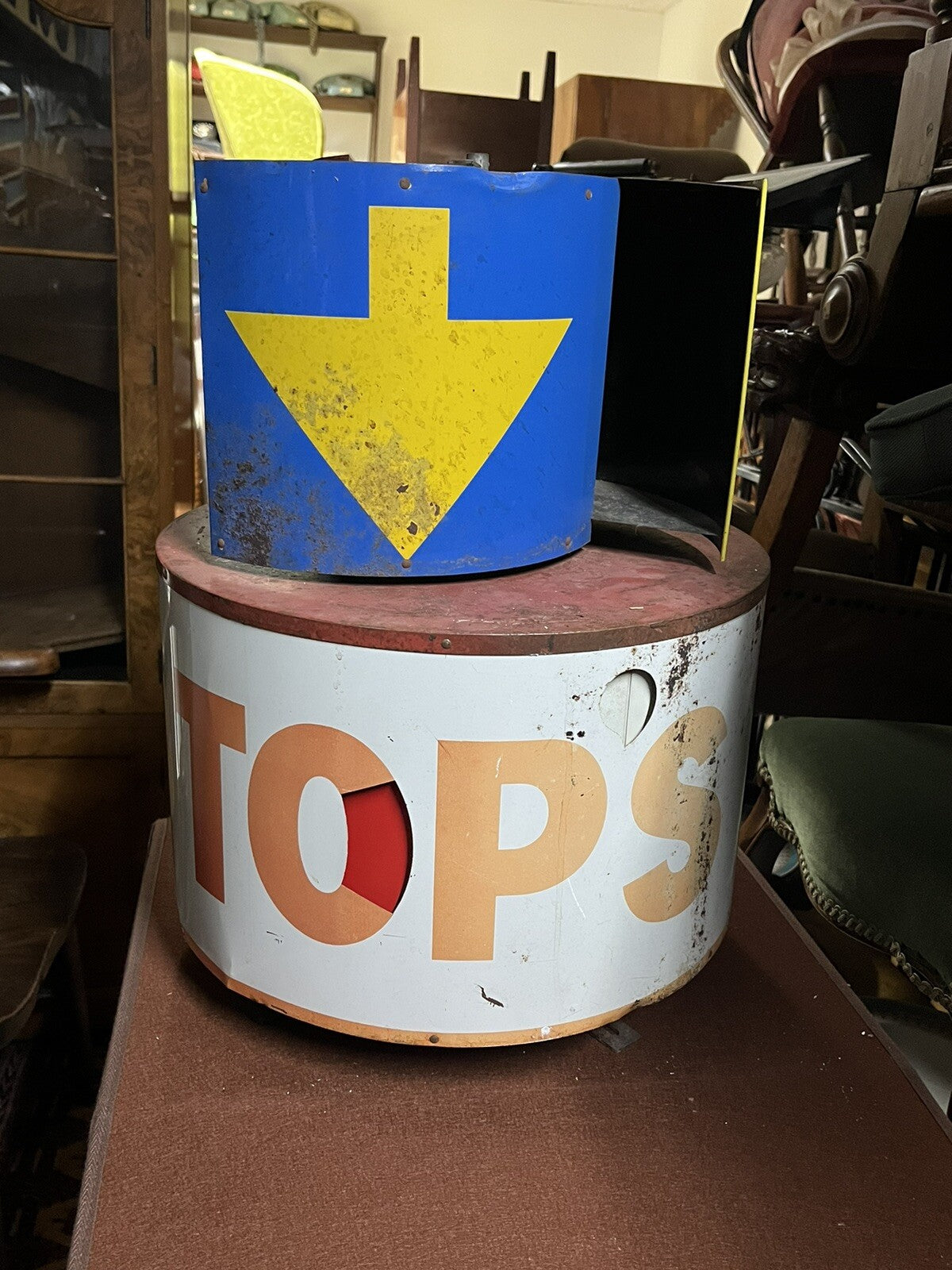 1960/70's USA Garage Sign. Spins In The Wind.