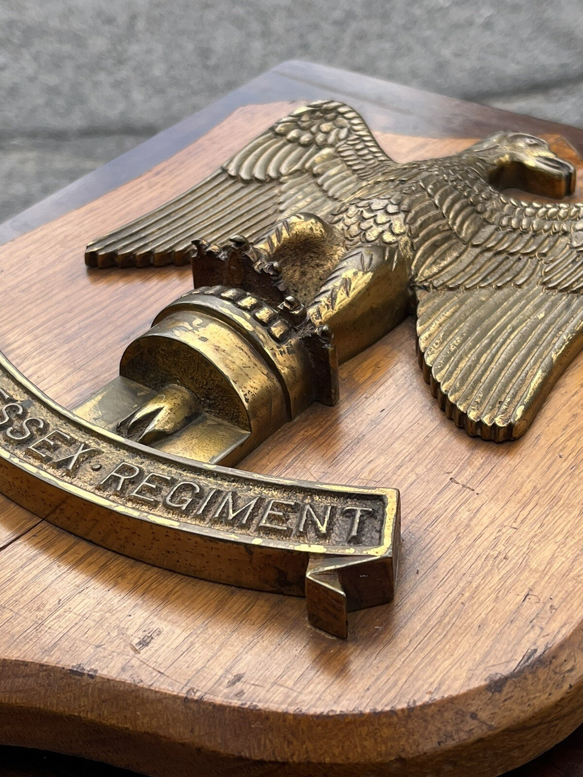 Antique & Very Rare Essex Regiment Brass Mess Plaque