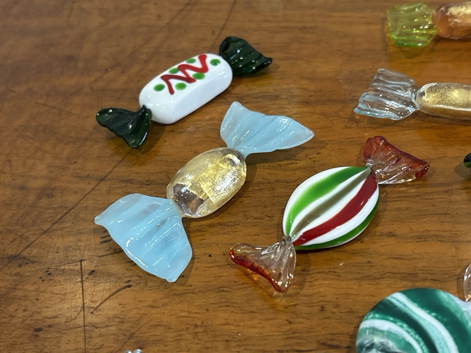 12 Vintage Murano Glass Wrapped Sweets / Candy