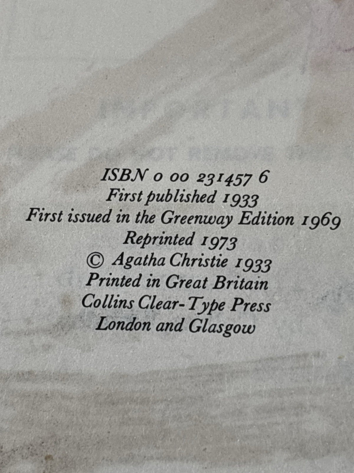Agatha Christie. The Greenway Edition Lord Edgware Dies. Hardback
