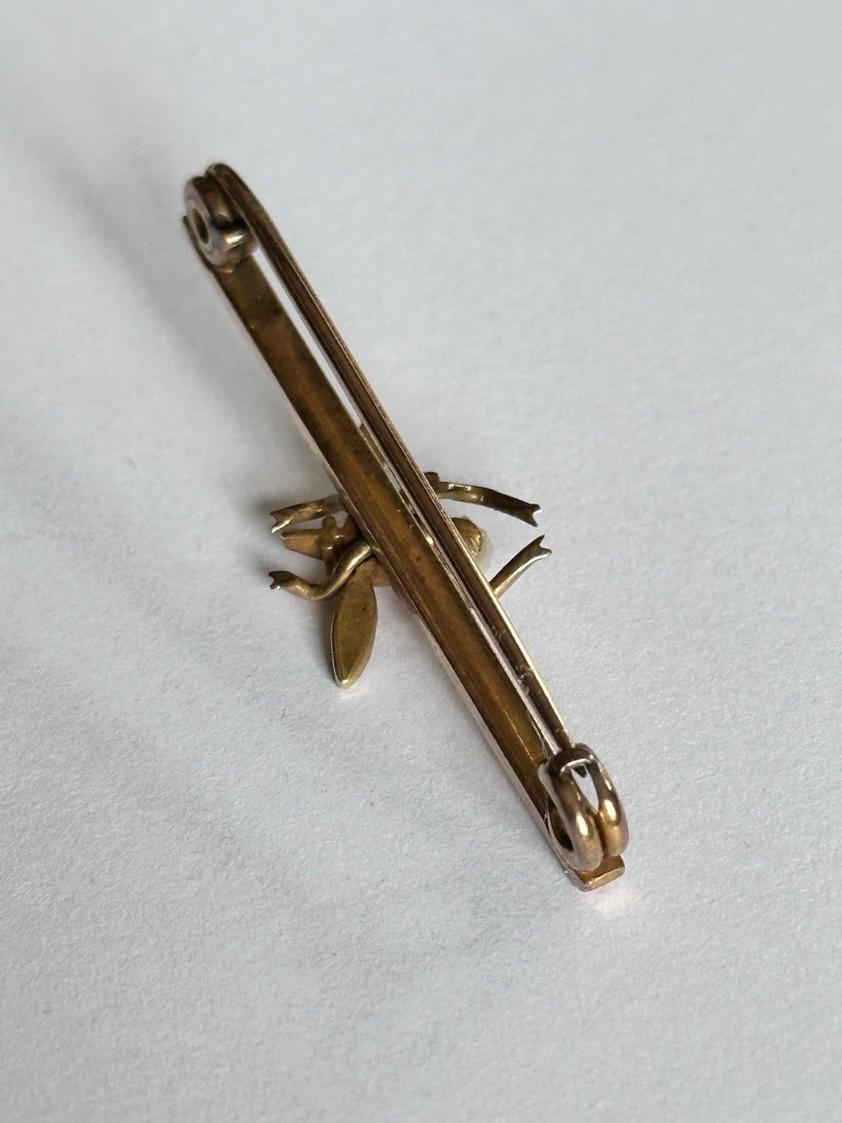 Antique Victorian 12ct Gold Bug Seed Pearl Bar Brooch