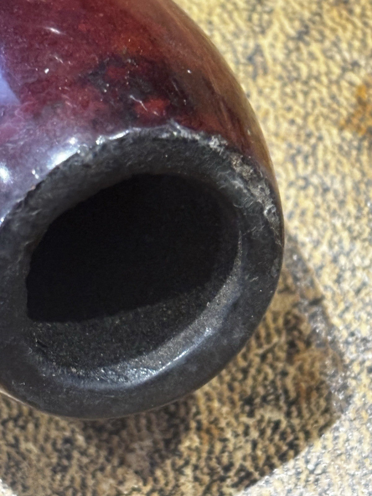 Antique Pipe with Silver Band In Original Box