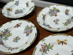 4 Herend Queen Victoria Large Soup Bowls