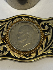 1976 Dollar Belt Buckle & 1972 Dollar Whisky Tumbler
