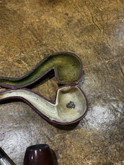 Antique Pipe with Silver Band In Original Box